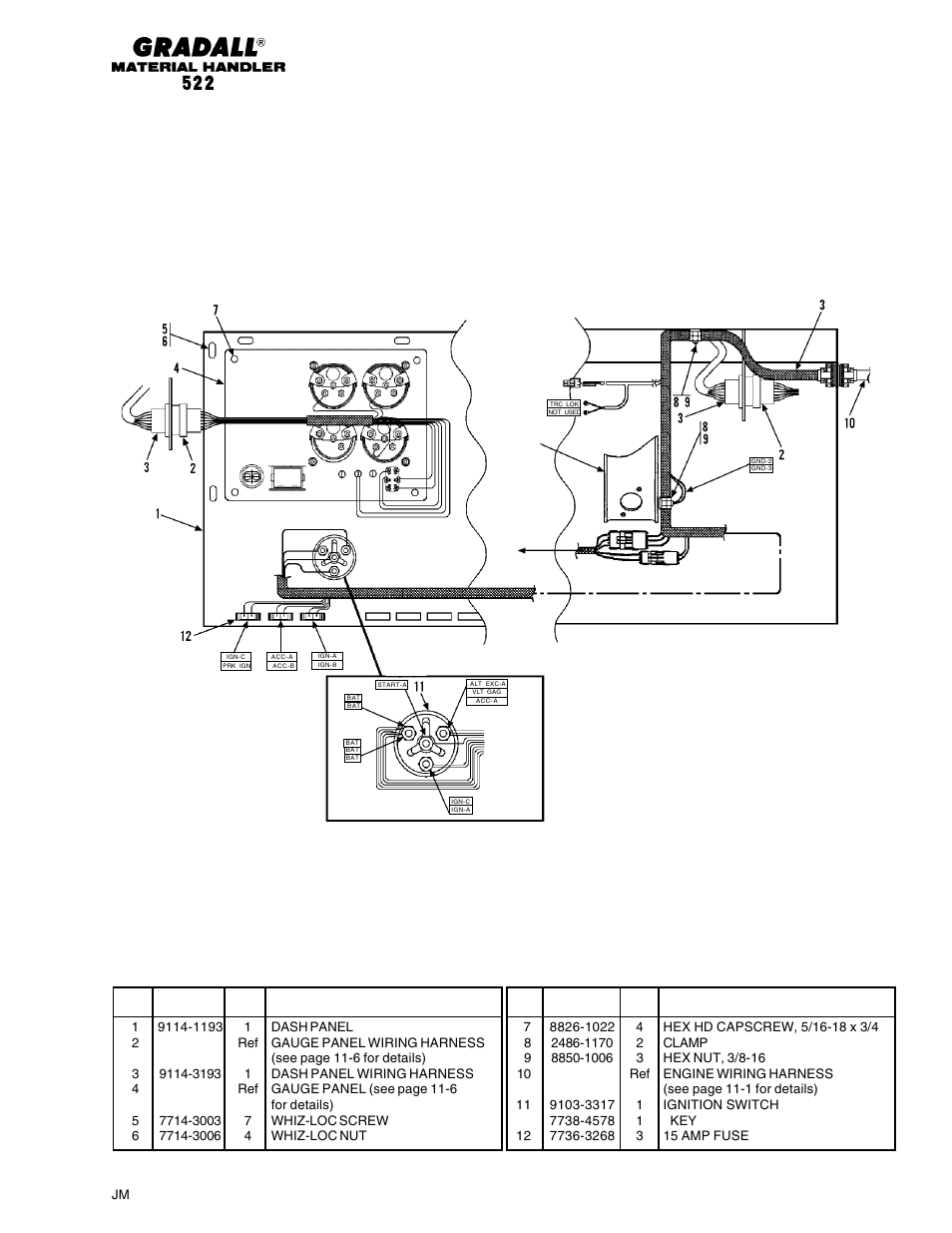 Electrical dash panel | Gradall 524 Parts Manual User Manual | Page 205 / 312