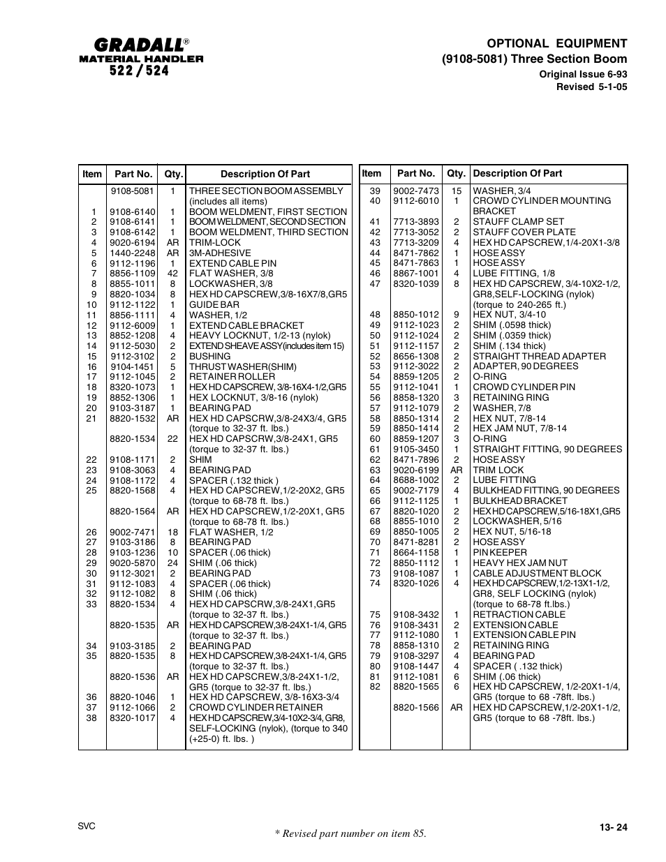 Gradall 524 Parts Manual User Manual | Page 286 / 312