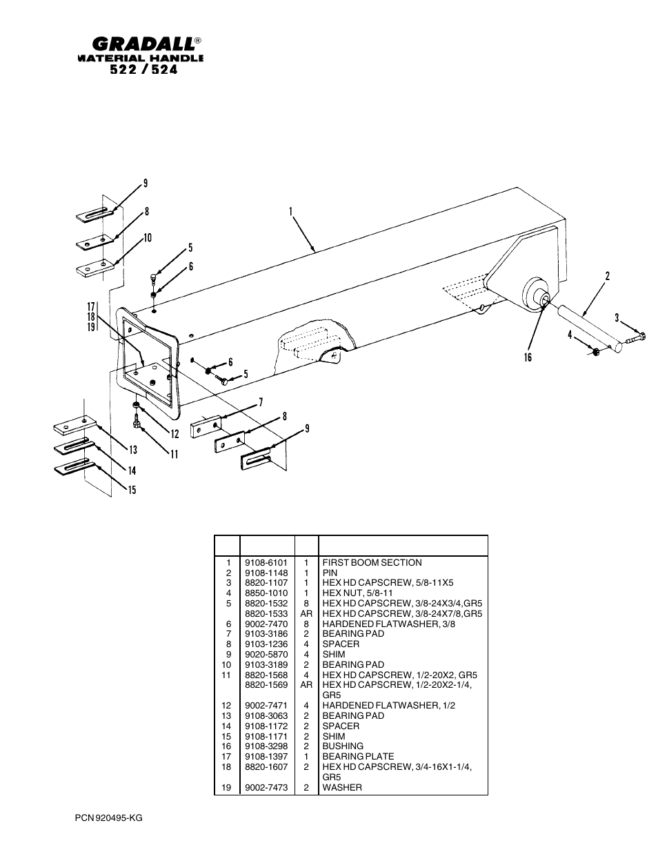 Section 3 boom | Gradall 524 Parts Manual User Manual | Page 42 / 312