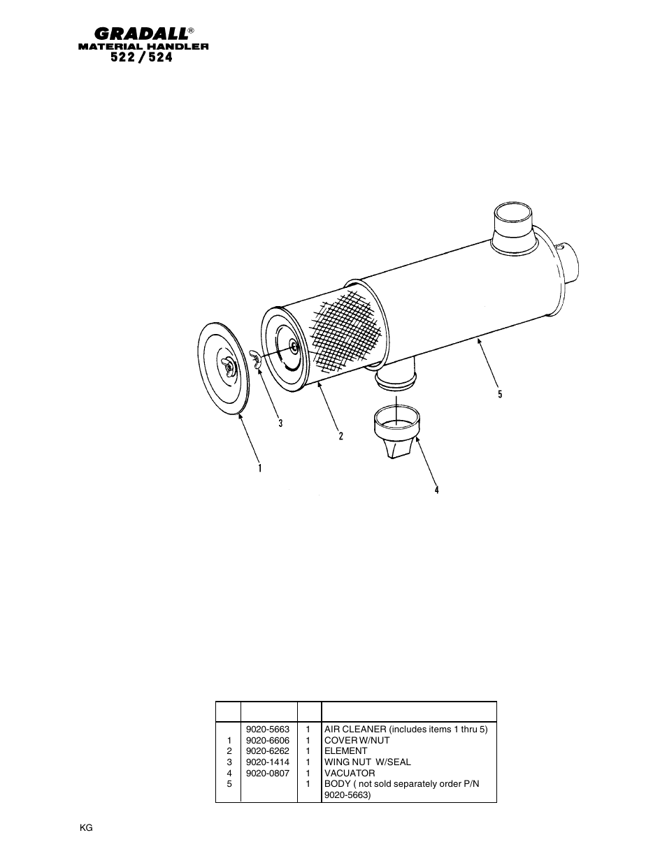 Engine & attaching parts air cleaner | Gradall 524 Parts Manual User Manual | Page 79 / 312