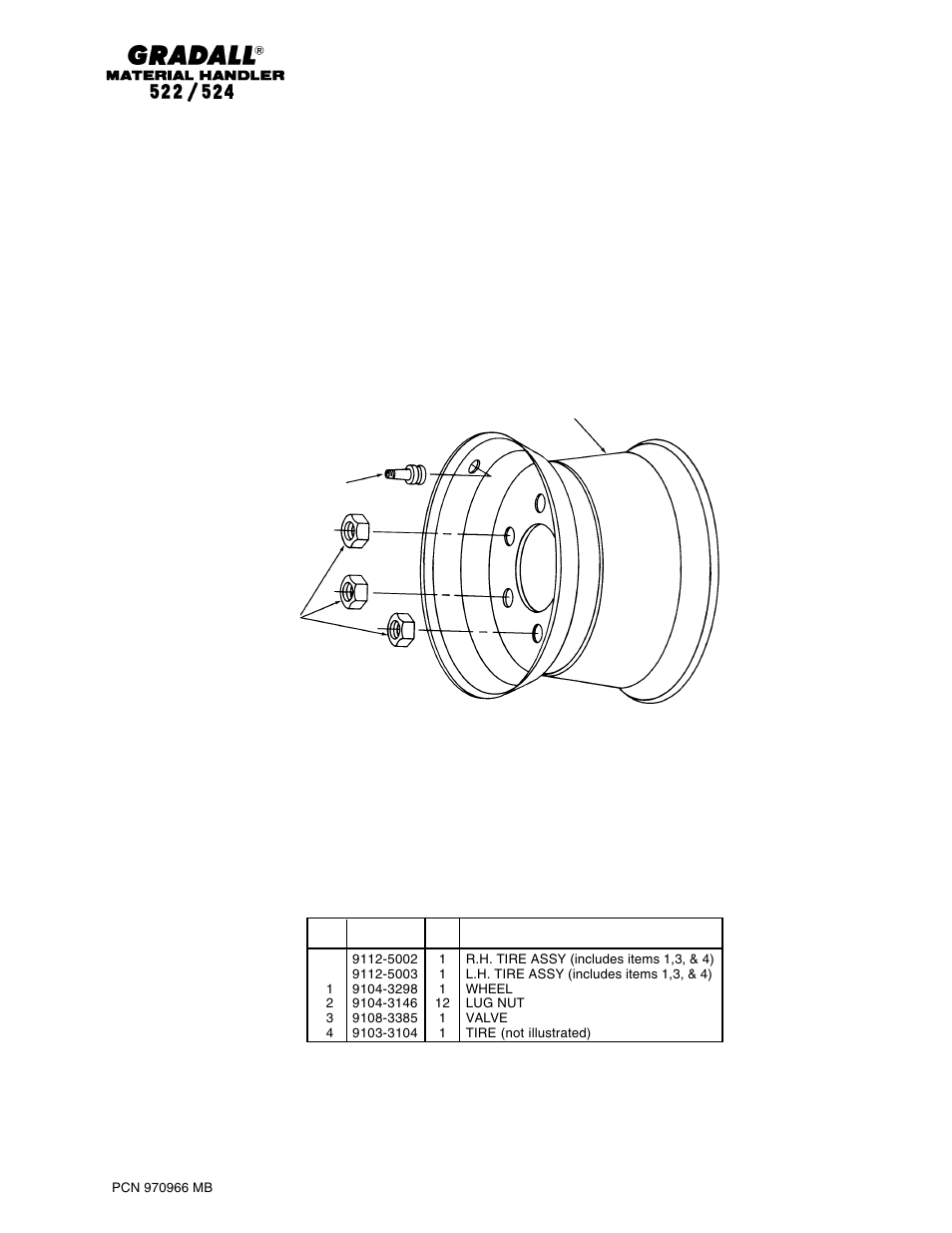 Drive train wheels & tires | Gradall 524 Parts Manual User Manual | Page 98 / 312