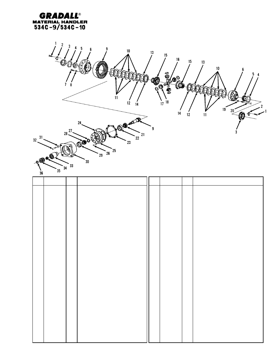 Drive train carrier assembly | Gradall 534C-10 Parts Manual User Manual | Page 102 / 255