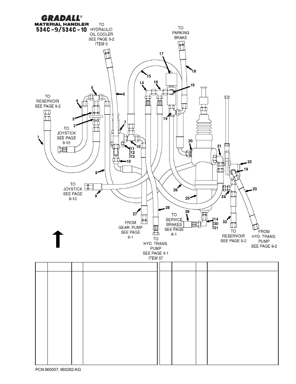 Brakes inching & parking brake lines | Gradall 534C-10 Parts Manual User Manual | Page 120 / 255