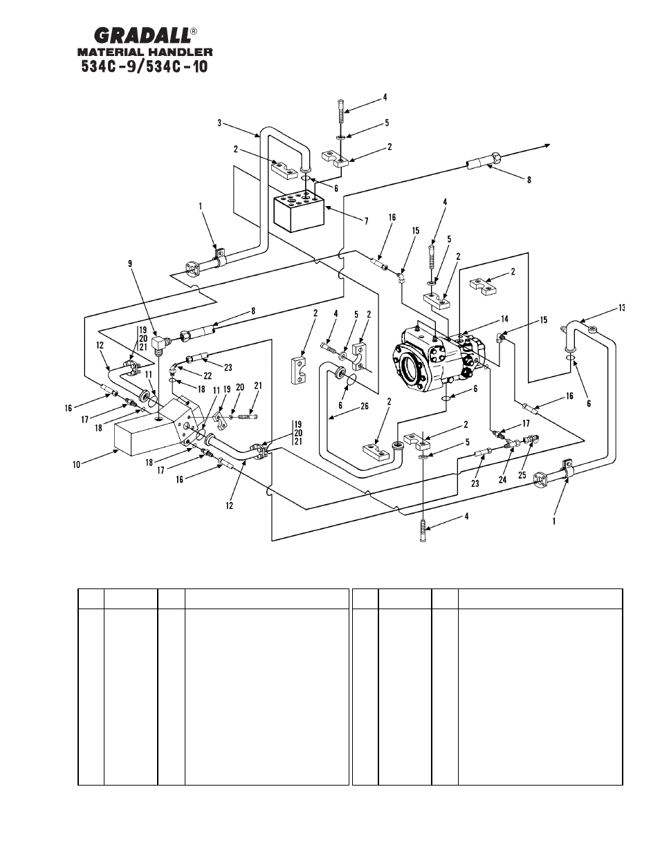 Hydraulic circuits front drive circuit | Gradall 534C-10 Parts Manual User Manual | Page 134 / 255