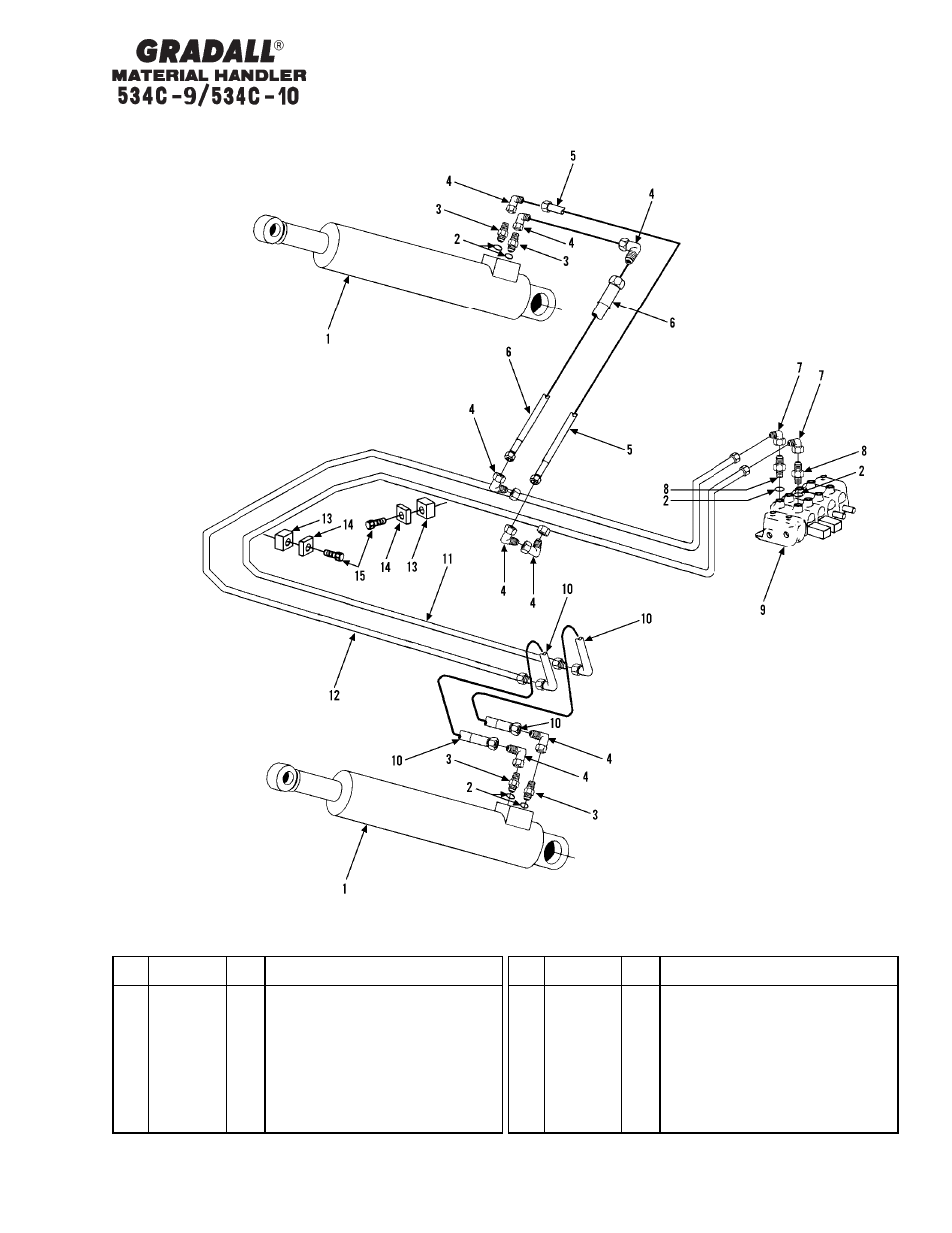 Hydraulic circuits lift cylinder | Gradall 534C-10 Parts Manual User Manual | Page 140 / 255