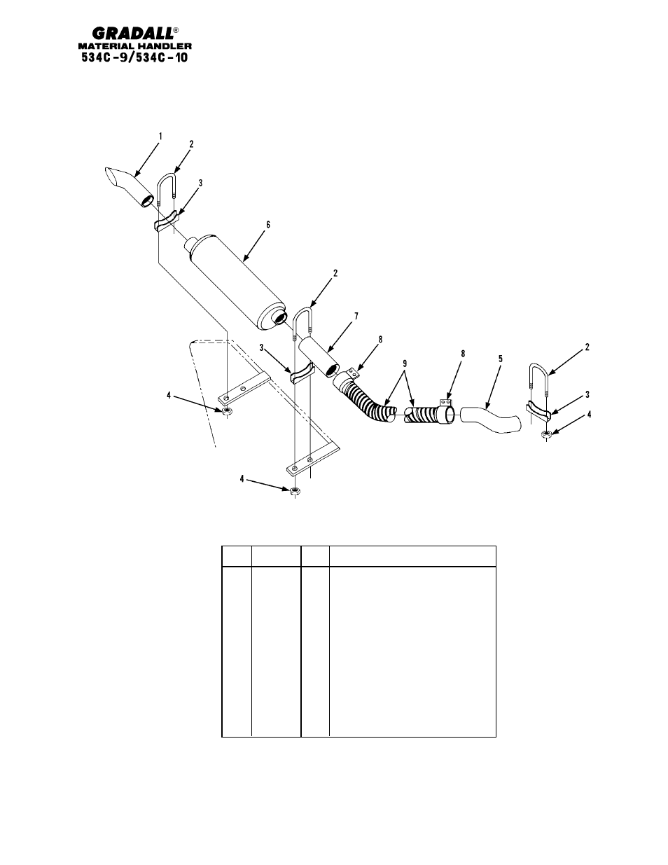 Engine & attaching parts exhaust system | Gradall 534C-10 Parts Manual User Manual | Page 88 / 255