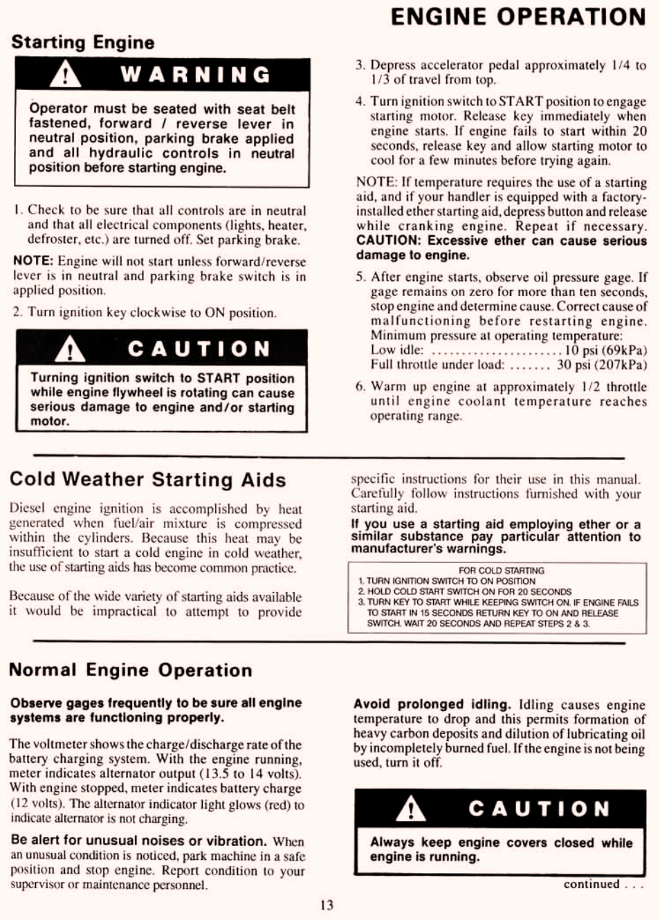 Engine operation | Gradall 534C-10 (2460-4129) Service Manual User Manual | Page 19 / 258