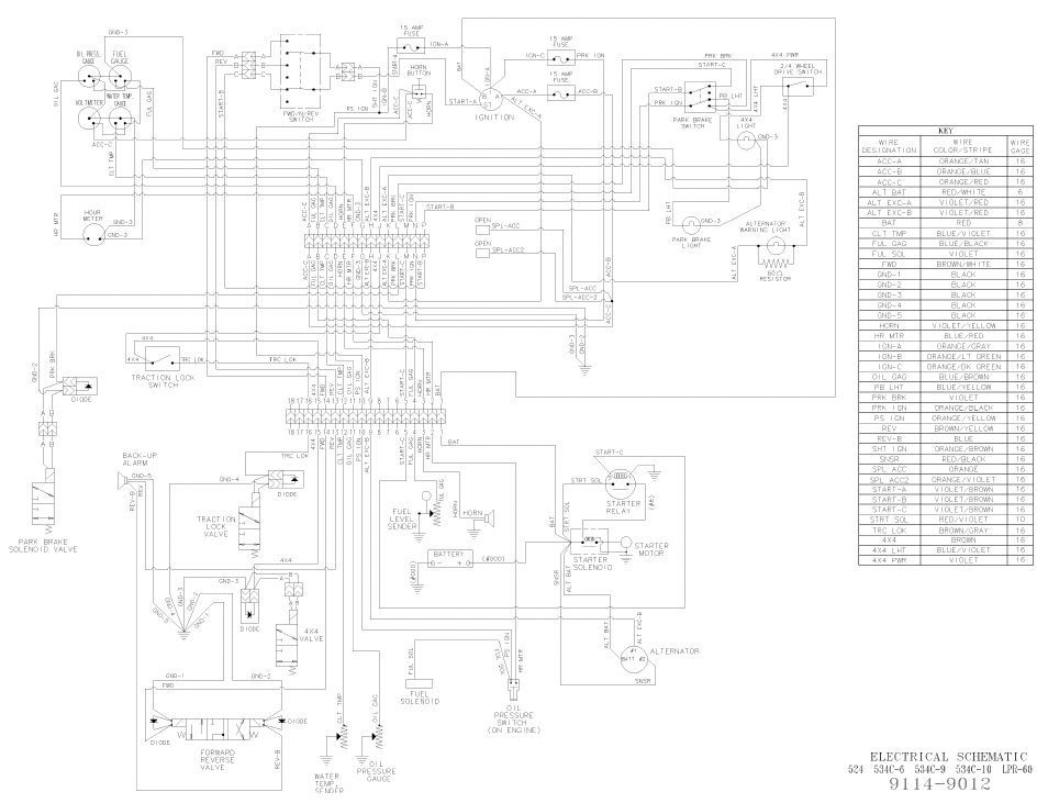 Electrical schematic 91149012 | Gradall 534C-10 (2460-4129) Service Manual User Manual | Page 239 / 258