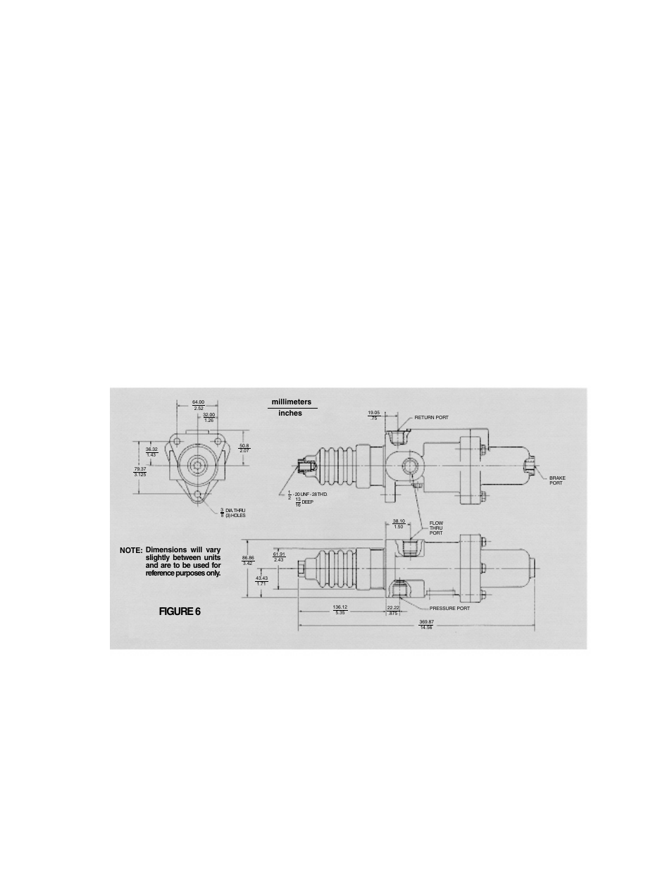 External dimensional views, Installation of power brake valve, Installation instructions | Figure 6 | Gradall 534C-10 (2460-4129) Service Manual User Manual | Page 247 / 258