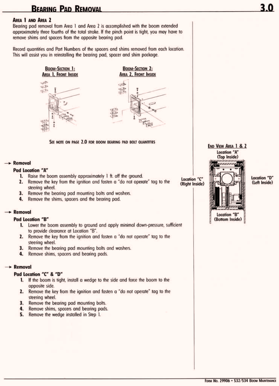 Bearing pad removal | Gradall 534C-10 (9114-4437) Service Manual User Manual | Page 177 / 260