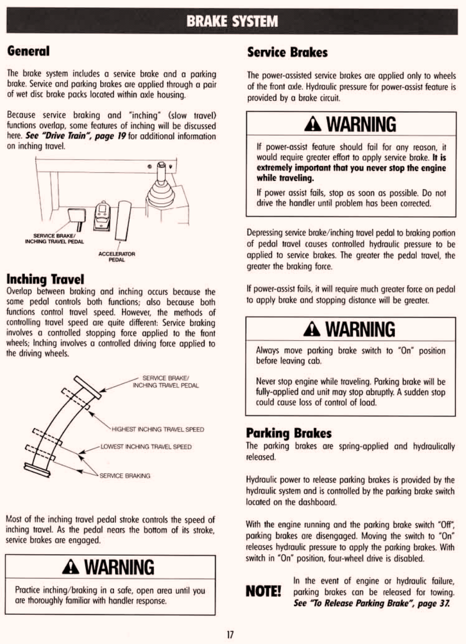 Brake system | Gradall 534C-10 (9114-4437) Service Manual User Manual | Page 23 / 260