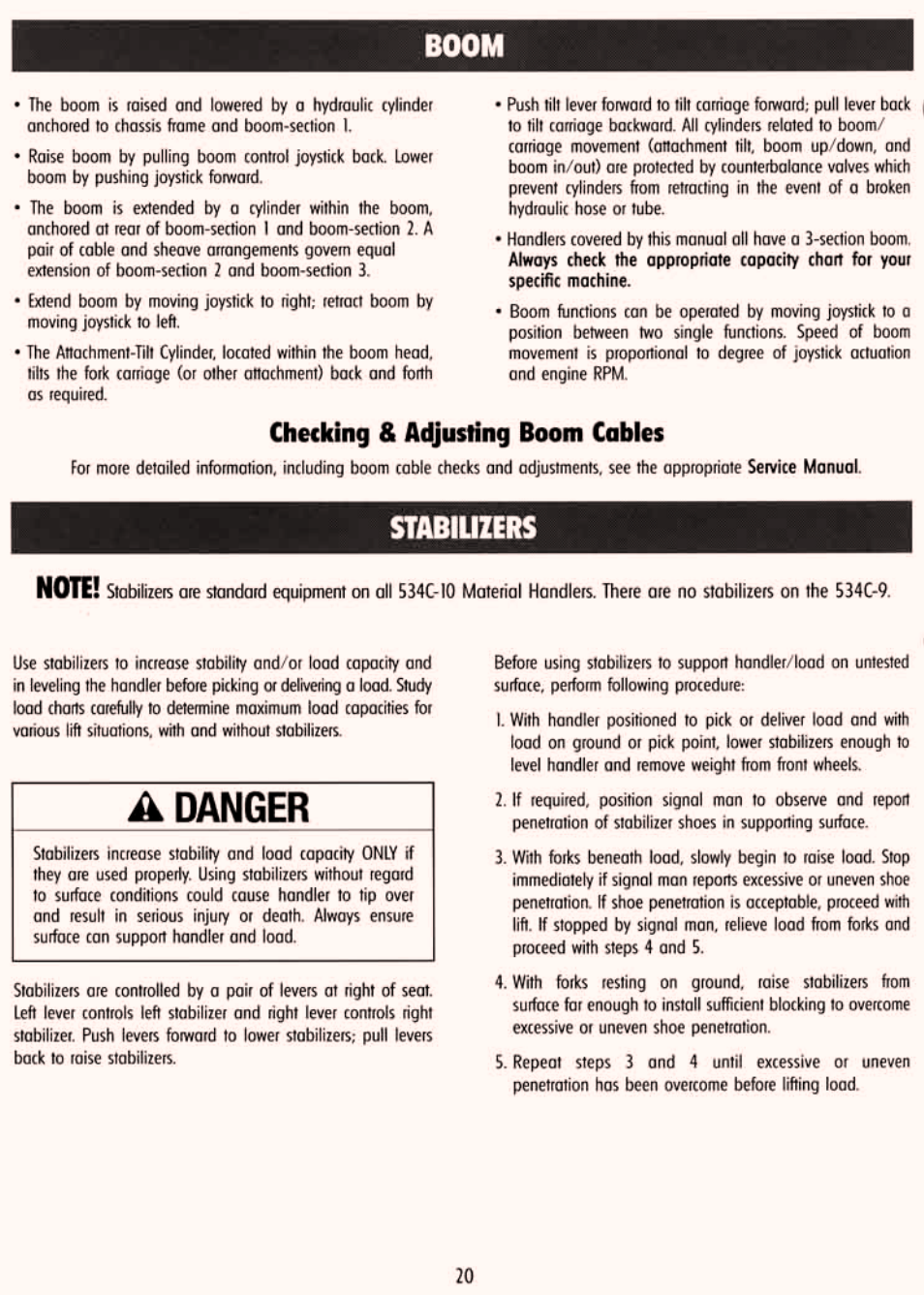 Boom, Stabilizers | Gradall 534C-10 (9114-4437) Service Manual User Manual | Page 26 / 260