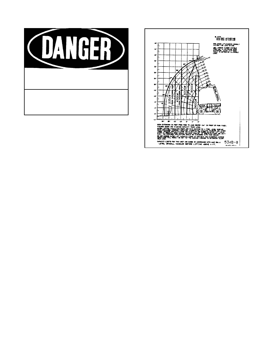 Death unlawful, Decals inside cab (cont.) | Gradall 534B (9103-1390) Service Manual User Manual | Page 14 / 266