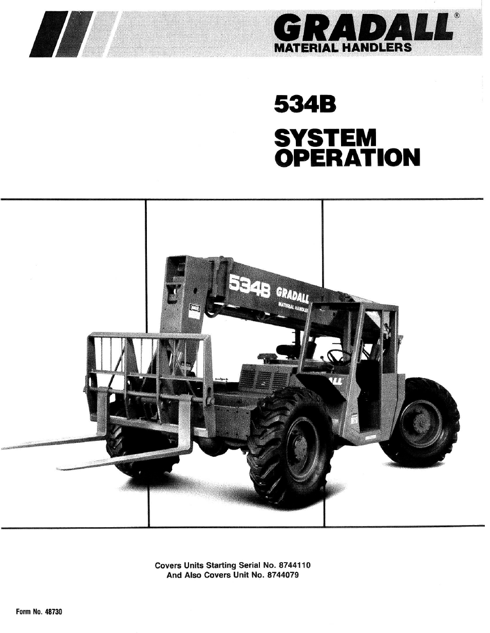 48730 system operation manual | Gradall 534B (9103-1390) Service Manual User Manual | Page 41 / 266