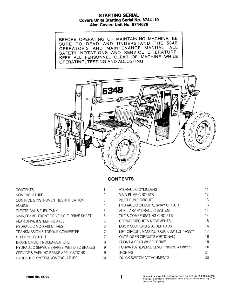 Gradall 534B (9103-1390) Service Manual User Manual | Page 42 / 266