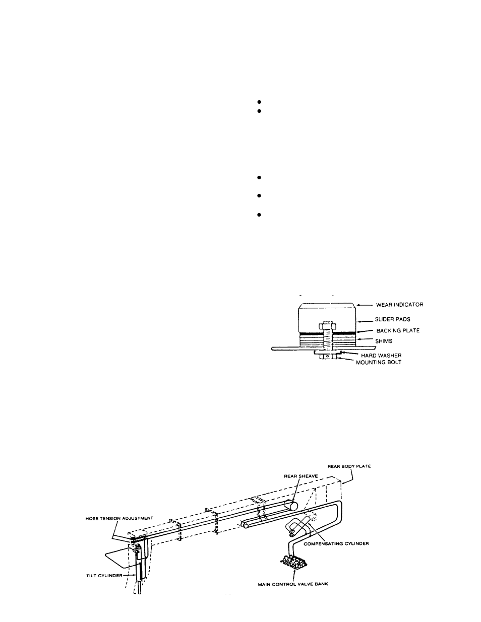 Boom slider pad adjustment, How to check and tighten boom hoses | Gradall 534B (9103-1390) Service Manual User Manual | Page 90 / 266