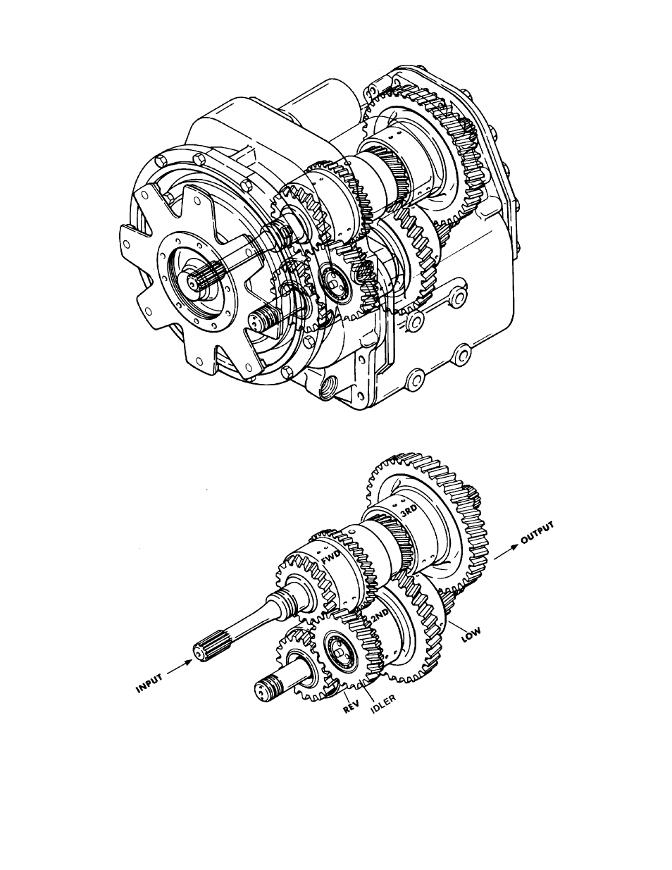 Clutch and gear arrangement | Gradall 534B (9020-7317) Service Manual User Manual | Page 203 / 244