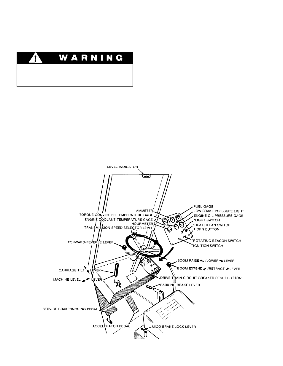 Operator's cab, Control & instrument identification, Operator’s cab | Control and instrument identification | Gradall 534B (9020-7317) Service Manual User Manual | Page 37 / 244