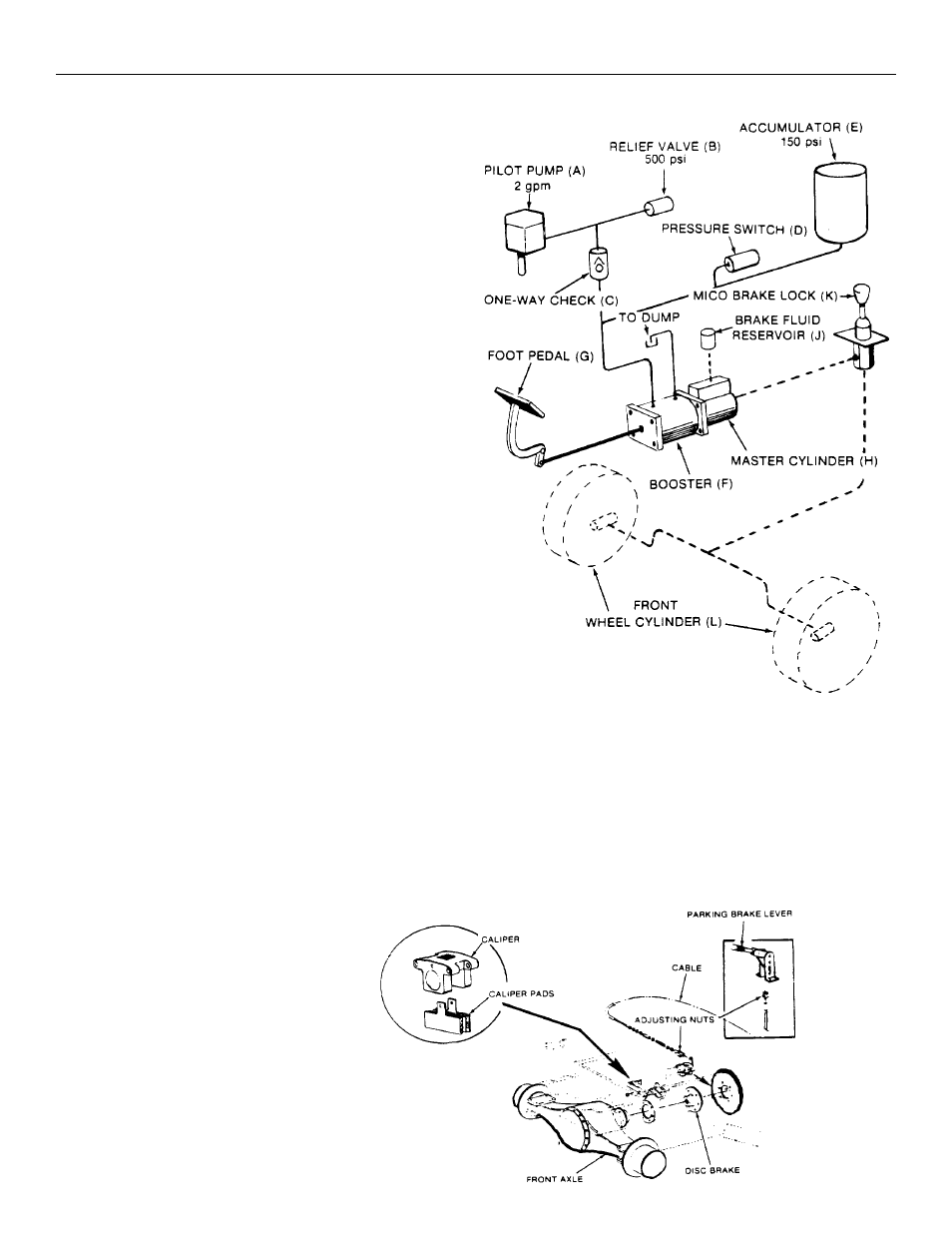 Hydraulic service brakes, Mechanical parking brake | Gradall 534B (9020-7317) Service Manual User Manual | Page 83 / 244