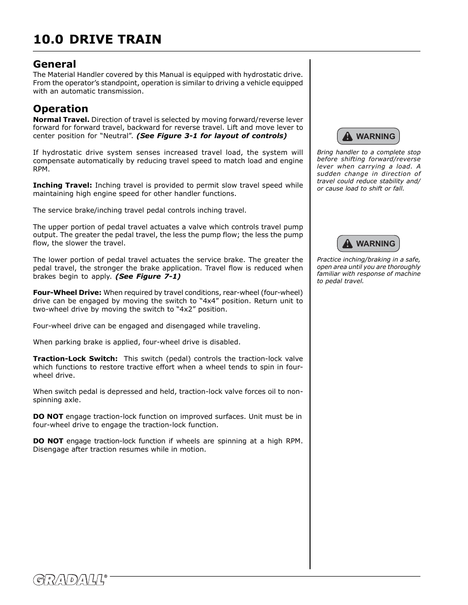Drive train, Drive train 10.0, General | Operation | Gradall G6-42P (91404003_Before 0160004017) Operation Manual User Manual | Page 24 / 52