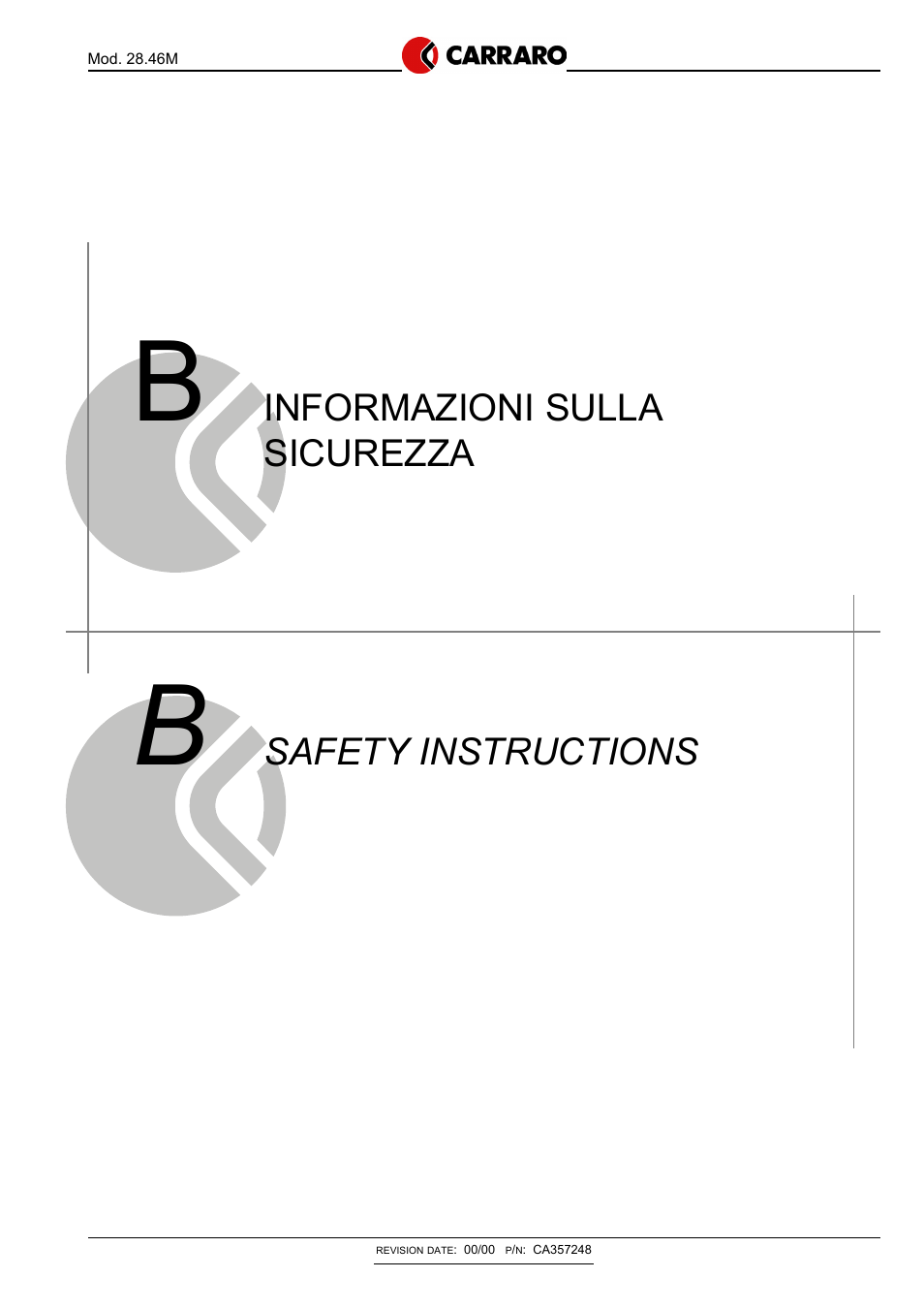 Safety instructions, Informazioni sulla sicurezza | Gradall 544D (9136-4003) Service Manual User Manual | Page 216 / 392