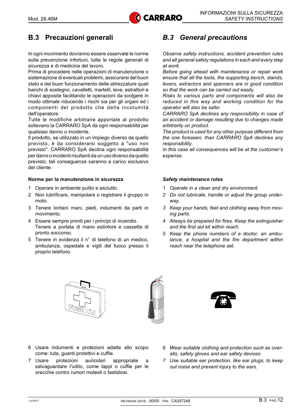 B.3 general precautions, B.3 precauzioni generali | Gradall 544D (9136-4003) Service Manual User Manual | Page 219 / 392