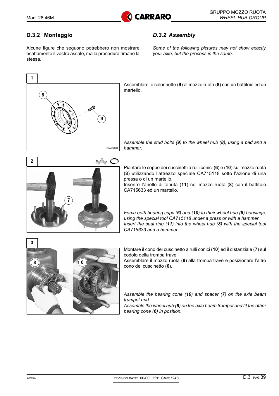 D.3.2 assembly, D.3.2 montaggio | Gradall 544D (9136-4003) Service Manual User Manual | Page 246 / 392