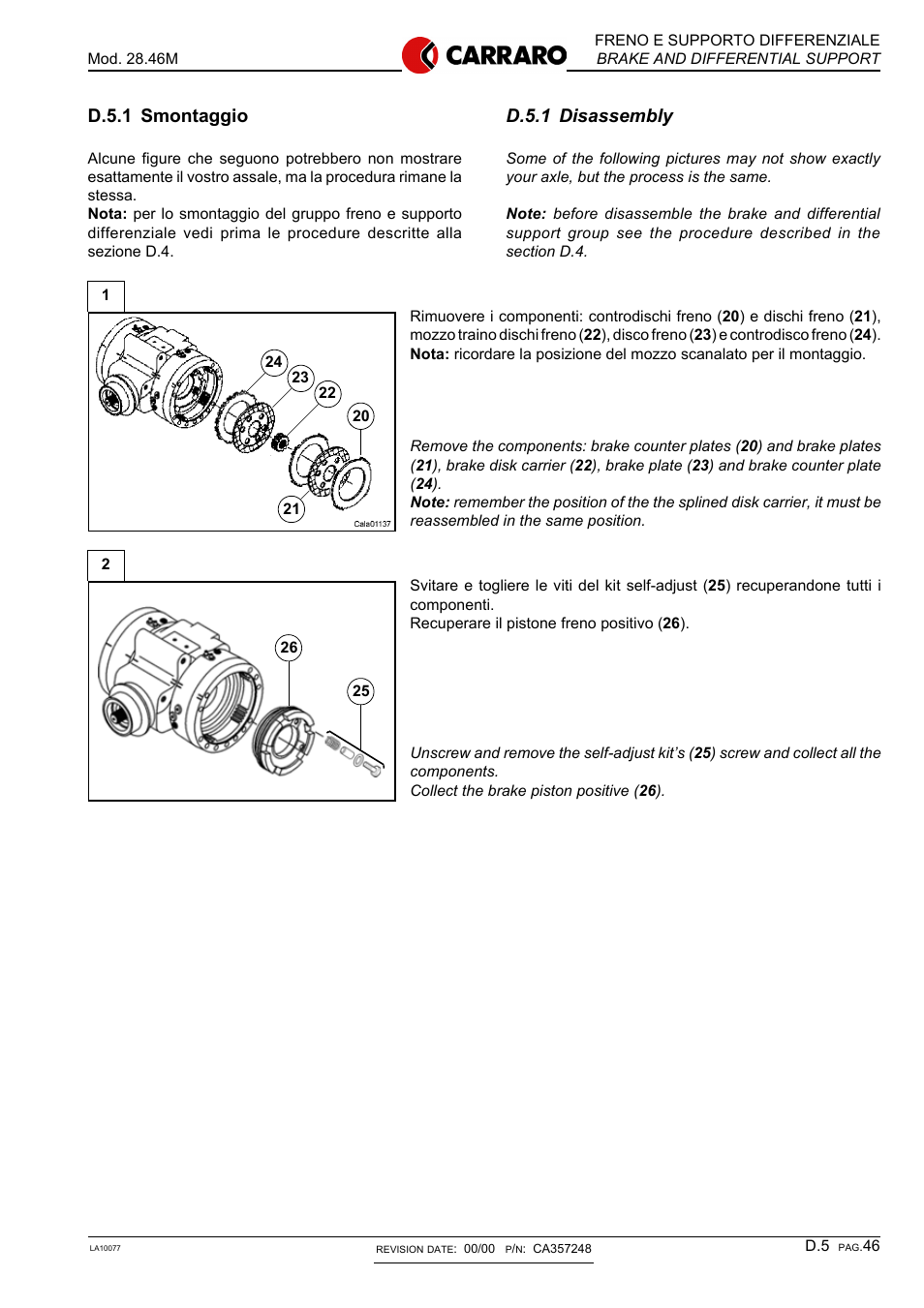 D.5.1 disassembly, D.5.1 smontaggio | Gradall 544D (9136-4003) Service Manual User Manual | Page 253 / 392