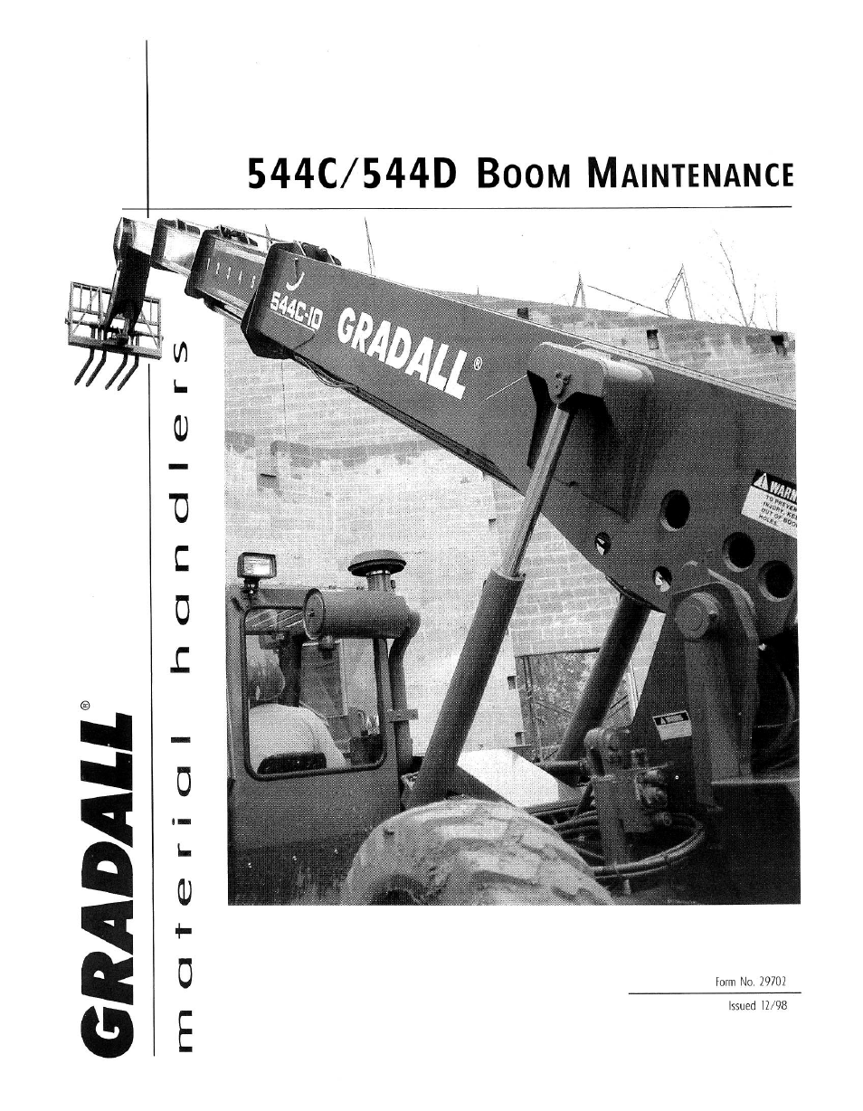 Mechanical adjustment, 29702 544d-10 boom maintenance & repair manual | Gradall 544D (9136-4003) Service Manual User Manual | Page 299 / 392