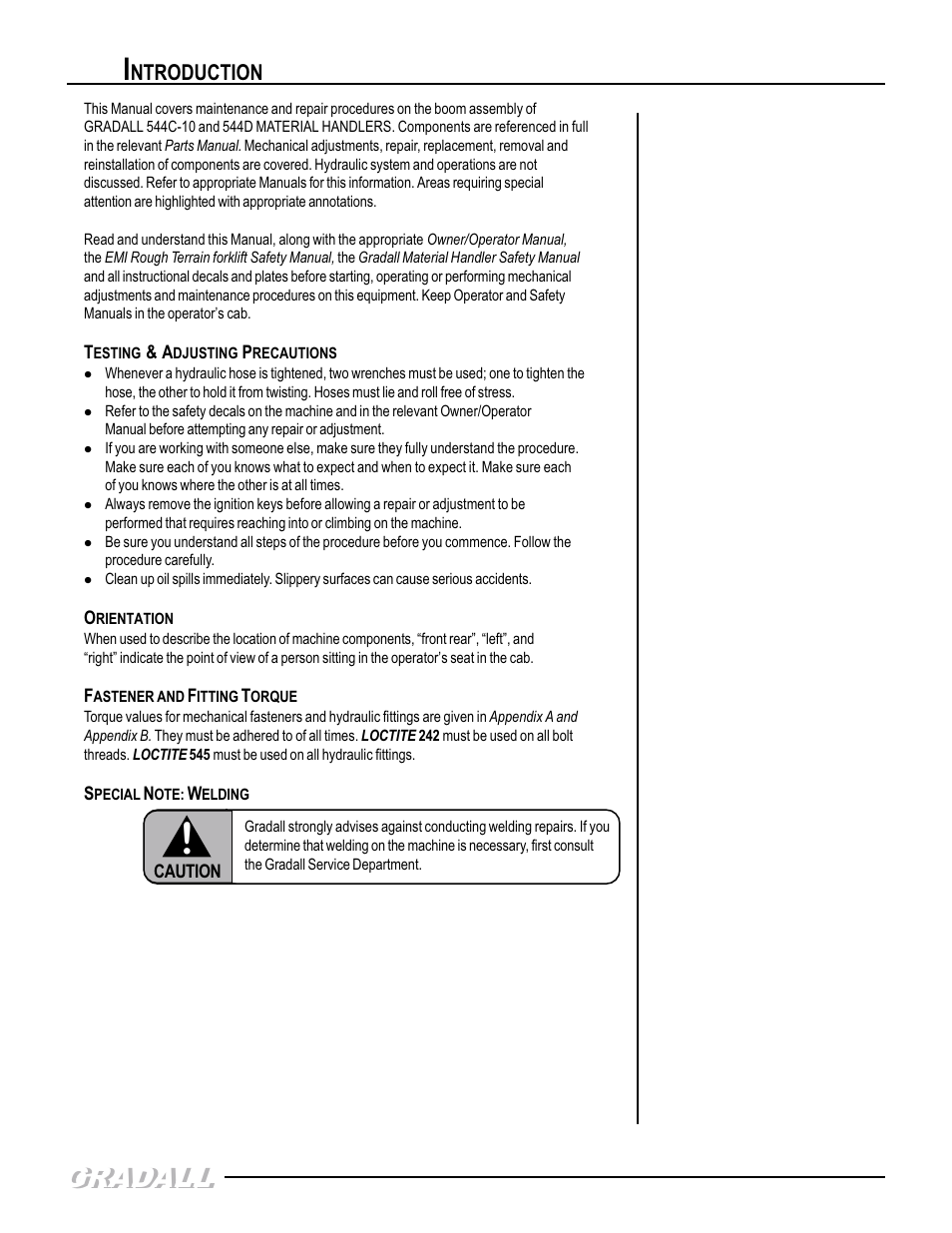 Introduction, Gradall, Ntroduction | Gradall 544D (9136-4003) Service Manual User Manual | Page 301 / 392