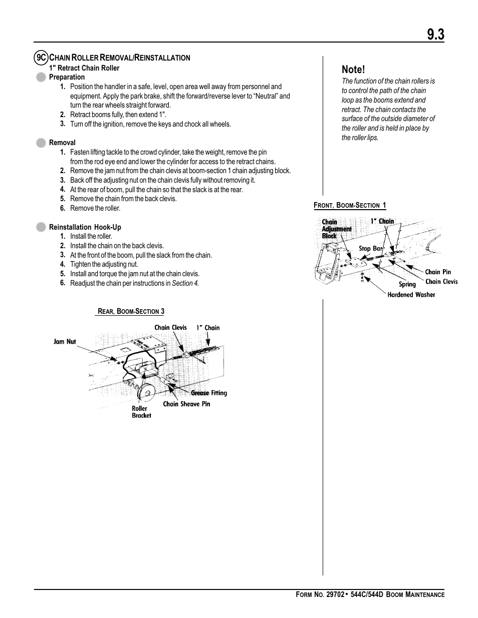 Chain roller removal/reinstallation | Gradall 544D (9136-4003) Service Manual User Manual | Page 330 / 392