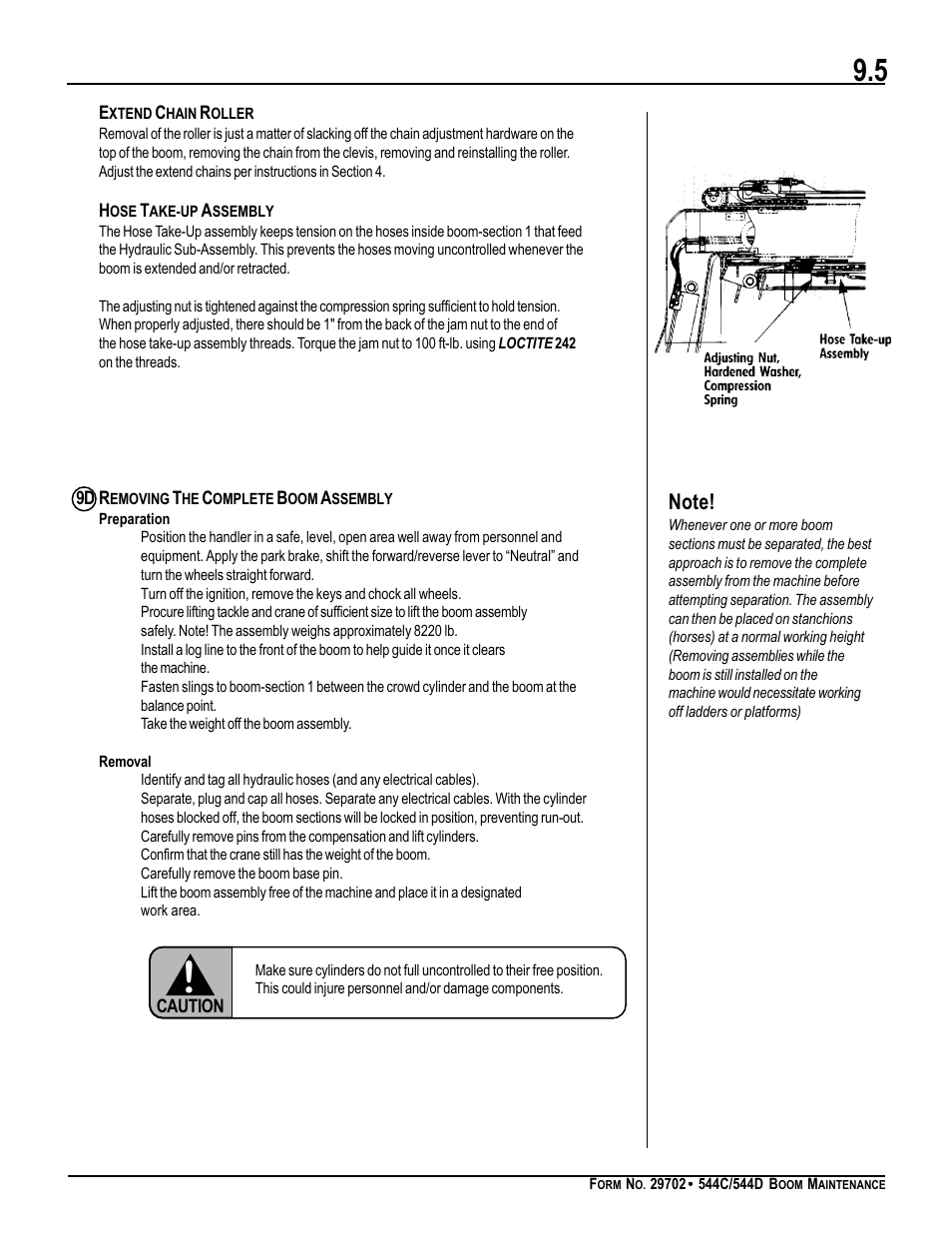 Removing the complete boom assembly | Gradall 544D (9136-4003) Service Manual User Manual | Page 332 / 392