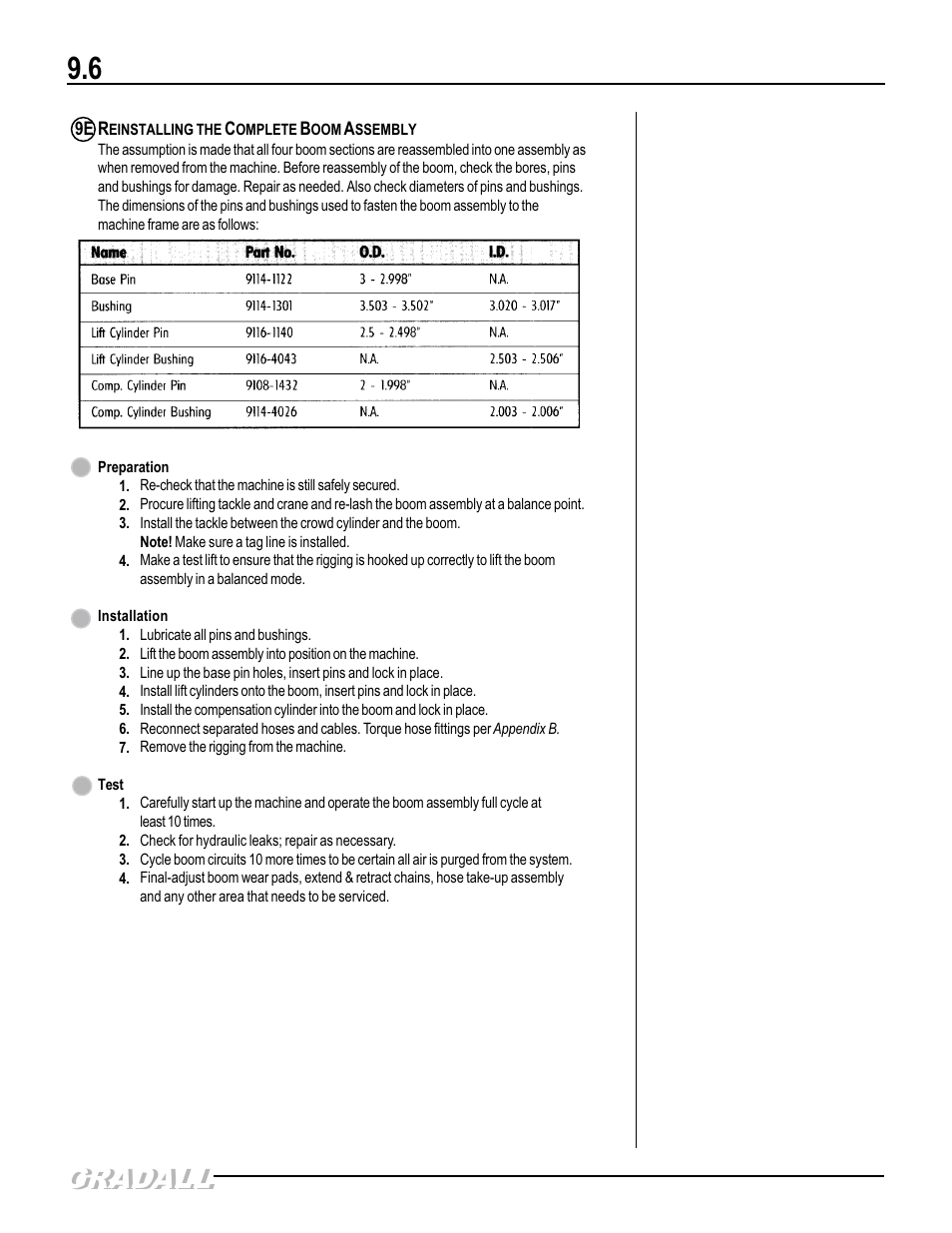 Reinstalling the complete boom assembly, Gradall | Gradall 544D (9136-4003) Service Manual User Manual | Page 333 / 392