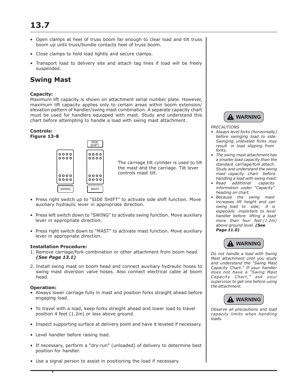 Swing mast | Gradall 534D-10 (9134-4052) Operation Manual User Manual | Page 39 / 54