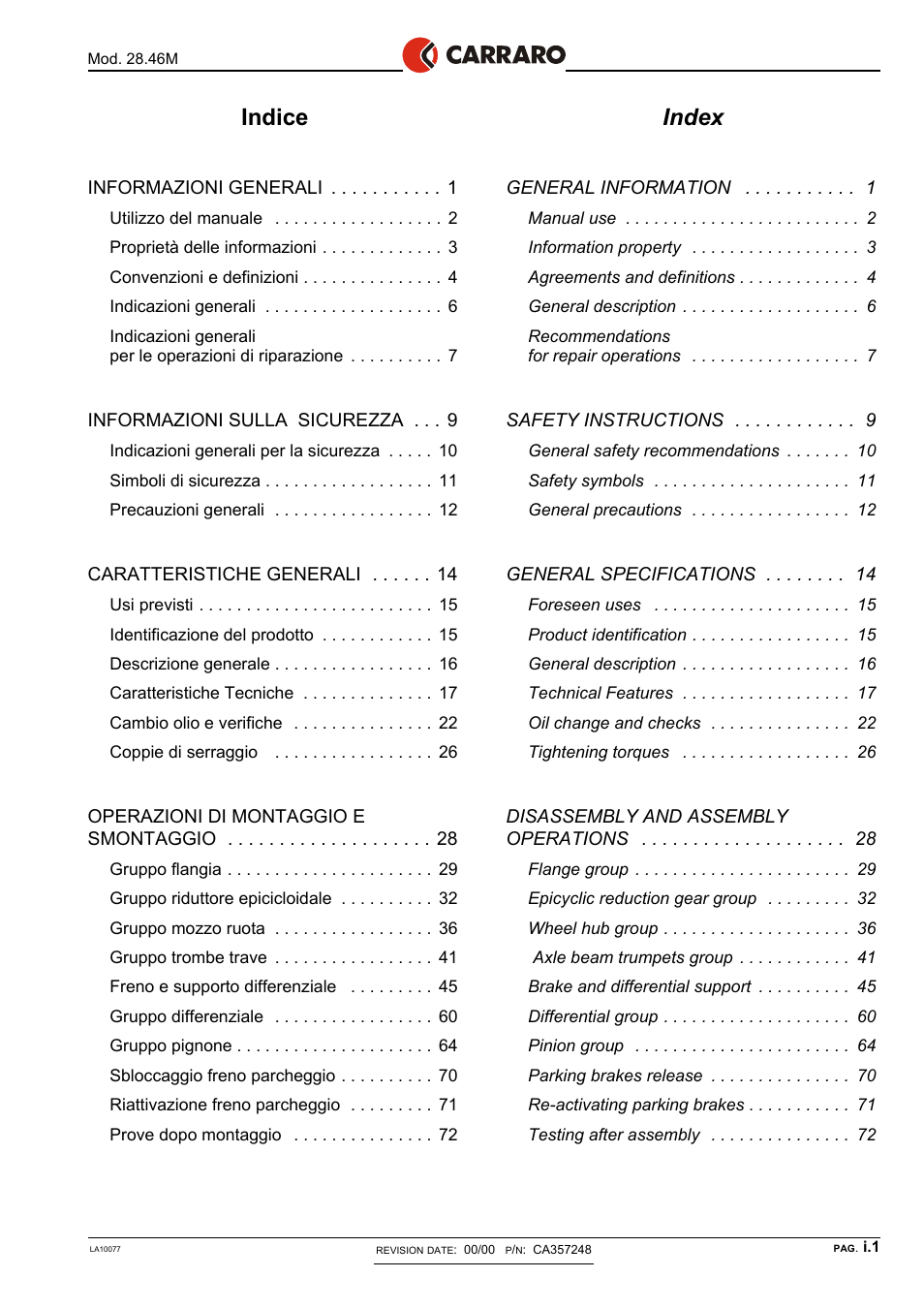 Indice, Index | Gradall 534D-10 Service Manual User Manual | Page 164 / 364