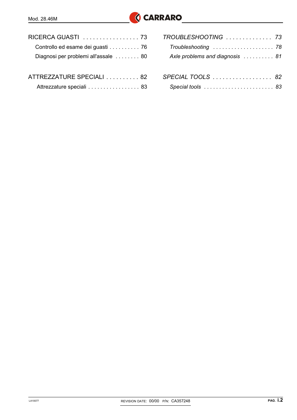 Troubleshooting, Special tools, Ricerca guasti | Attrezzature speciali | Gradall 534D-10 Service Manual User Manual | Page 165 / 364