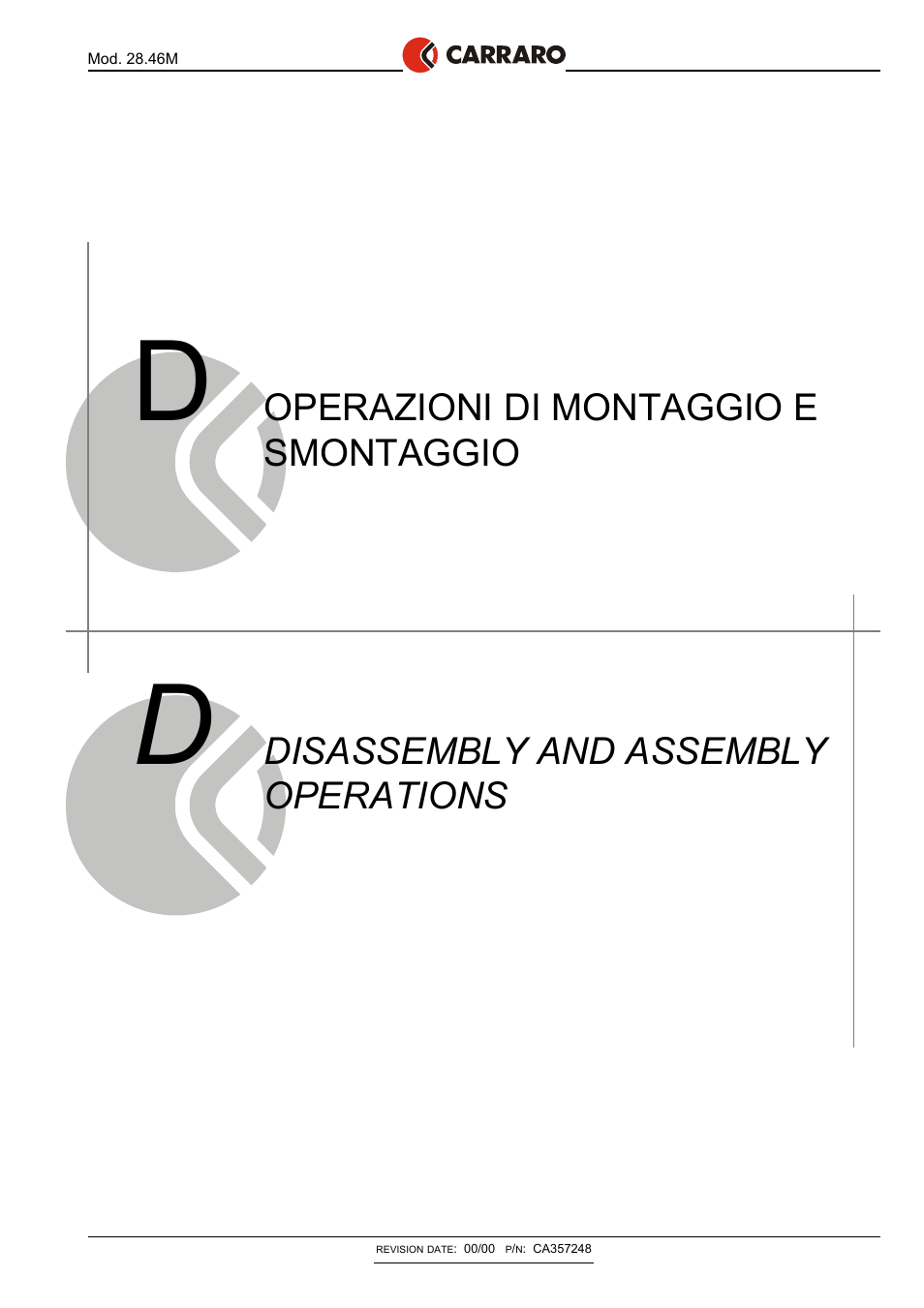 Disassembly and assembly operations, Operazioni di montaggio e smontaggio | Gradall 534D-10 Service Manual User Manual | Page 193 / 364