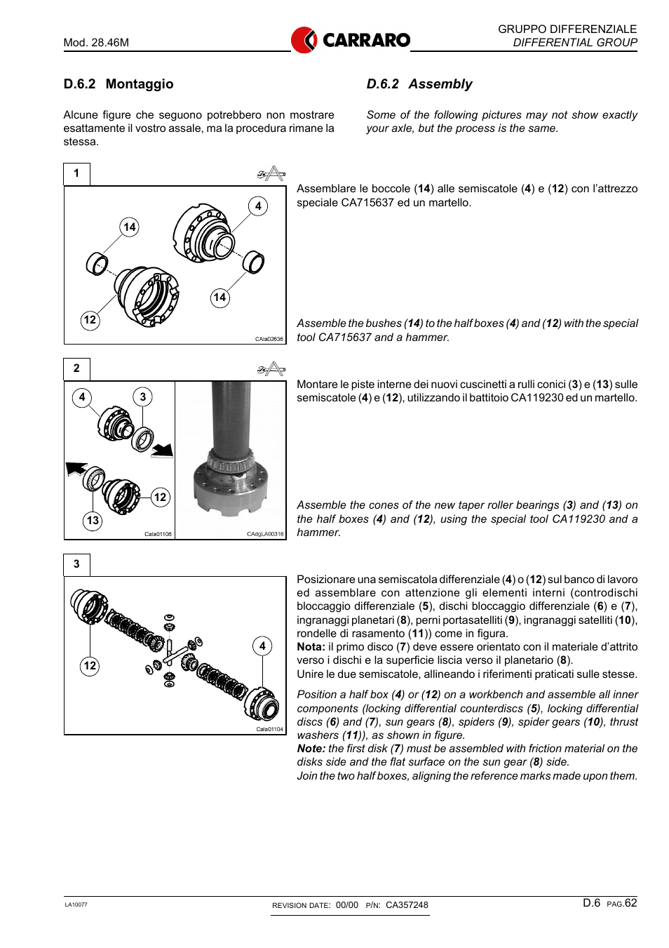 D.6.2 assembly, D.6.2 montaggio | Gradall 534D-10 Service Manual User Manual | Page 227 / 364