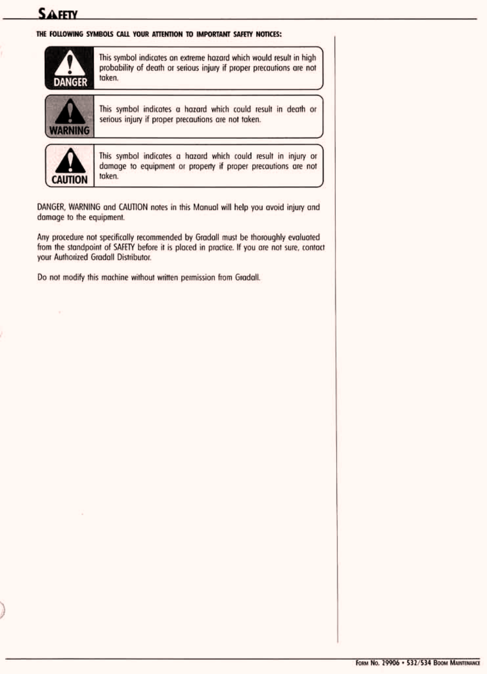 Safety | Gradall 534D-10 Service Manual User Manual | Page 263 / 364
