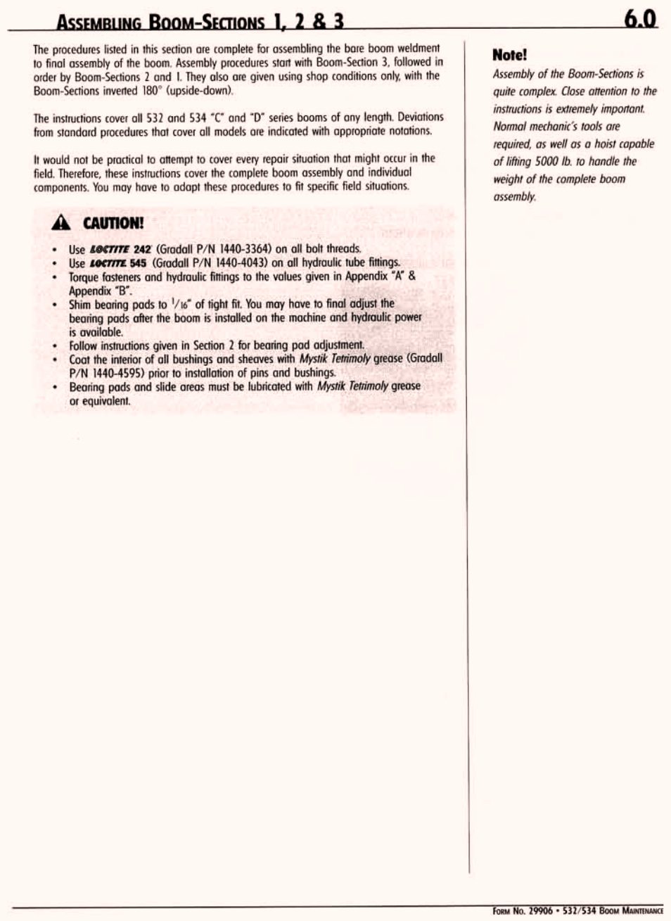Assembling boom sections 1, 2, & 3 | Gradall 534D-10 Service Manual User Manual | Page 291 / 364