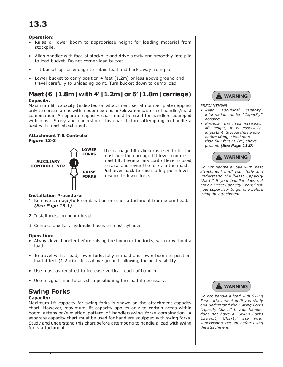 Swing forks | Gradall 534D-10 Service Manual User Manual | Page 37 / 364