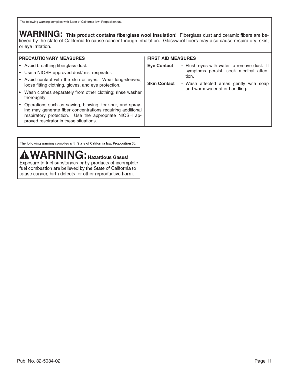 Warning | American Standard Noncondensing Gas Furnaces User Manual | Page 23 / 24