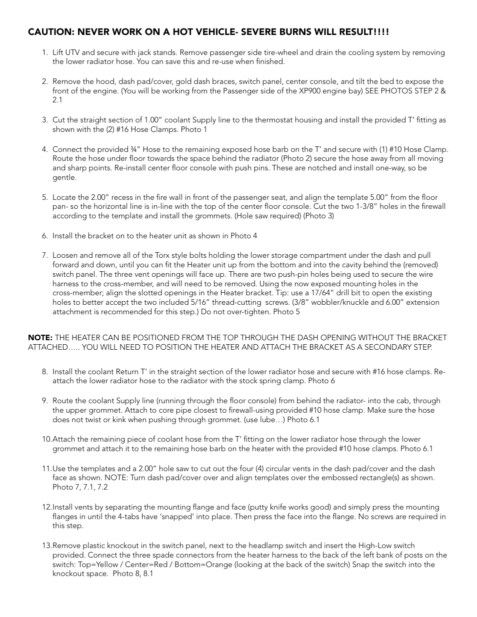 Heater Craft XP900 2013 User Manual | Page 2 / 13