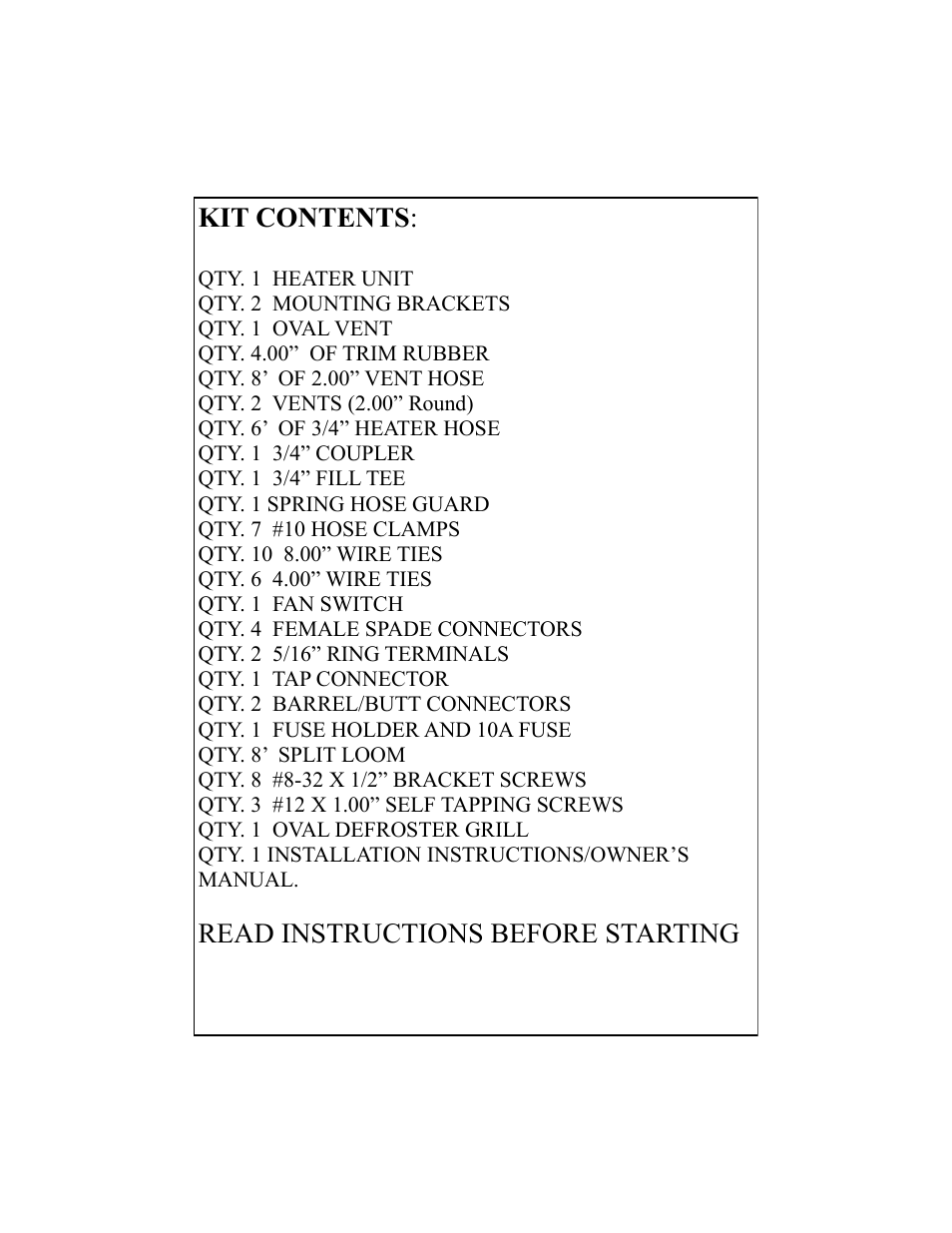 Heater Craft 450 Yamaha Rhino User Manual | Page 2 / 7