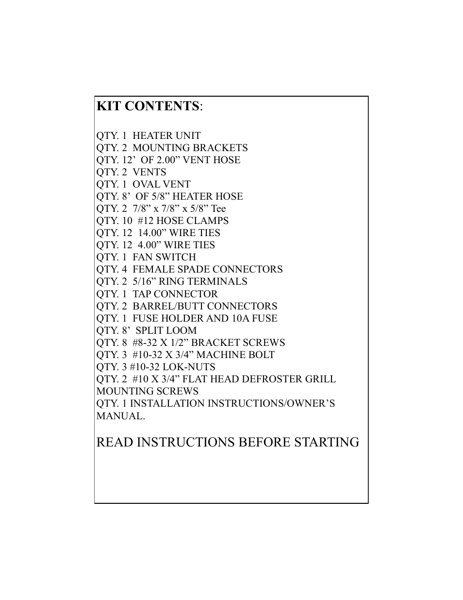 Heater Craft 700 Yamaha Rhino User Manual | Page 2 / 8