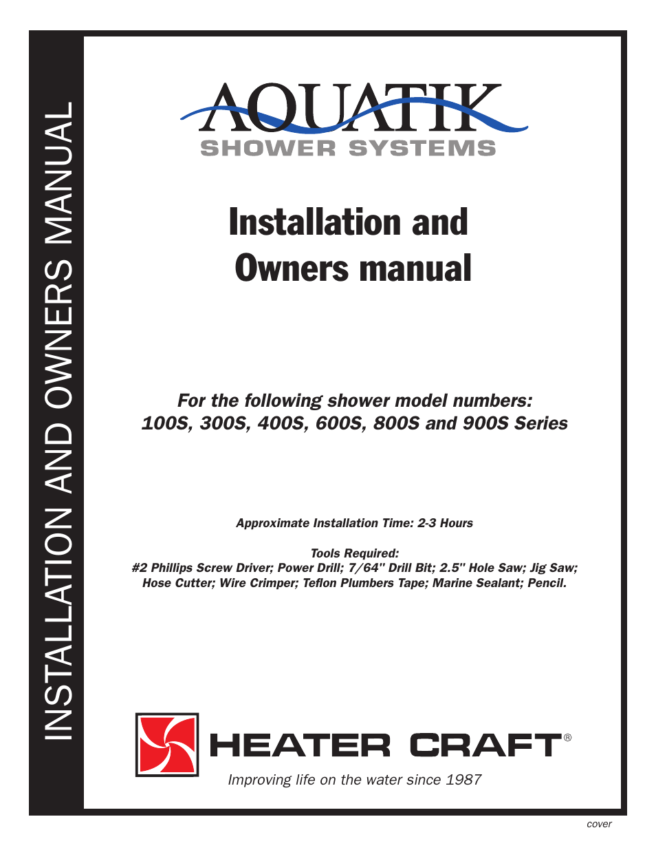 Heater Craft 900S Series Shower User Manual | 8 pages