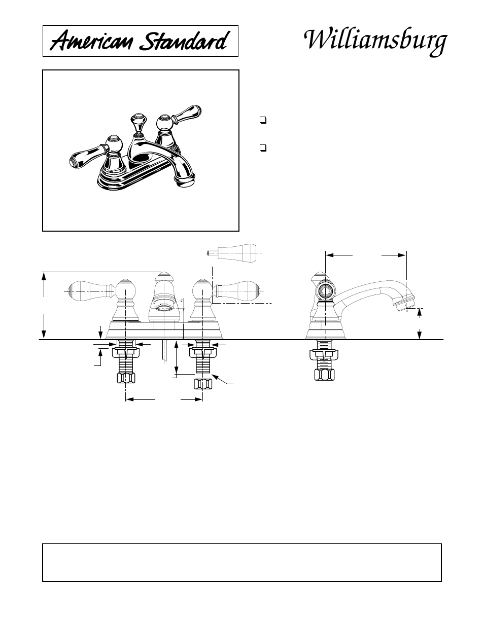 American Standard Williamsburg 2804.22 User Manual | 2 pages