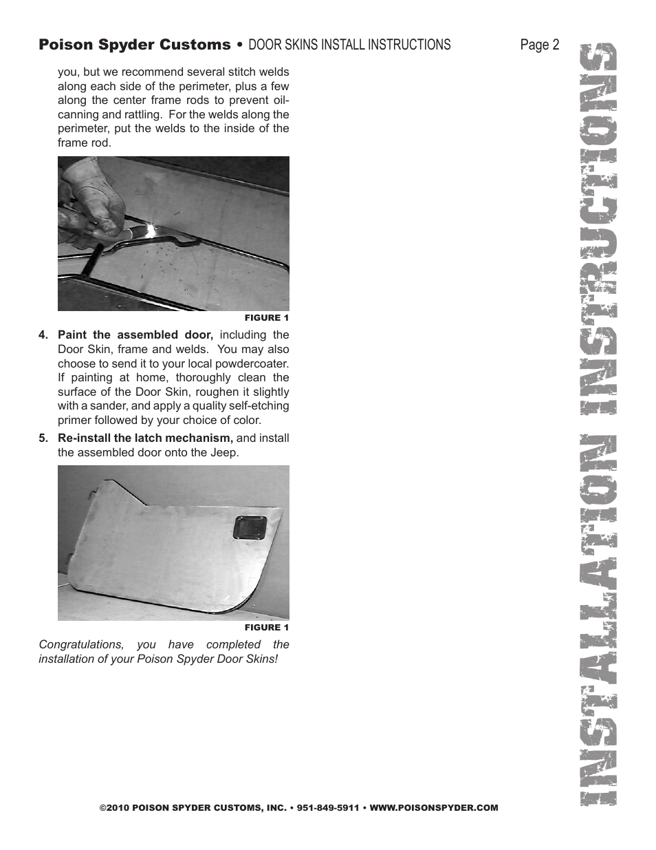 Installation instruc tio ns | Poison Spyder DOOR SKINS User Manual | Page 2 / 3