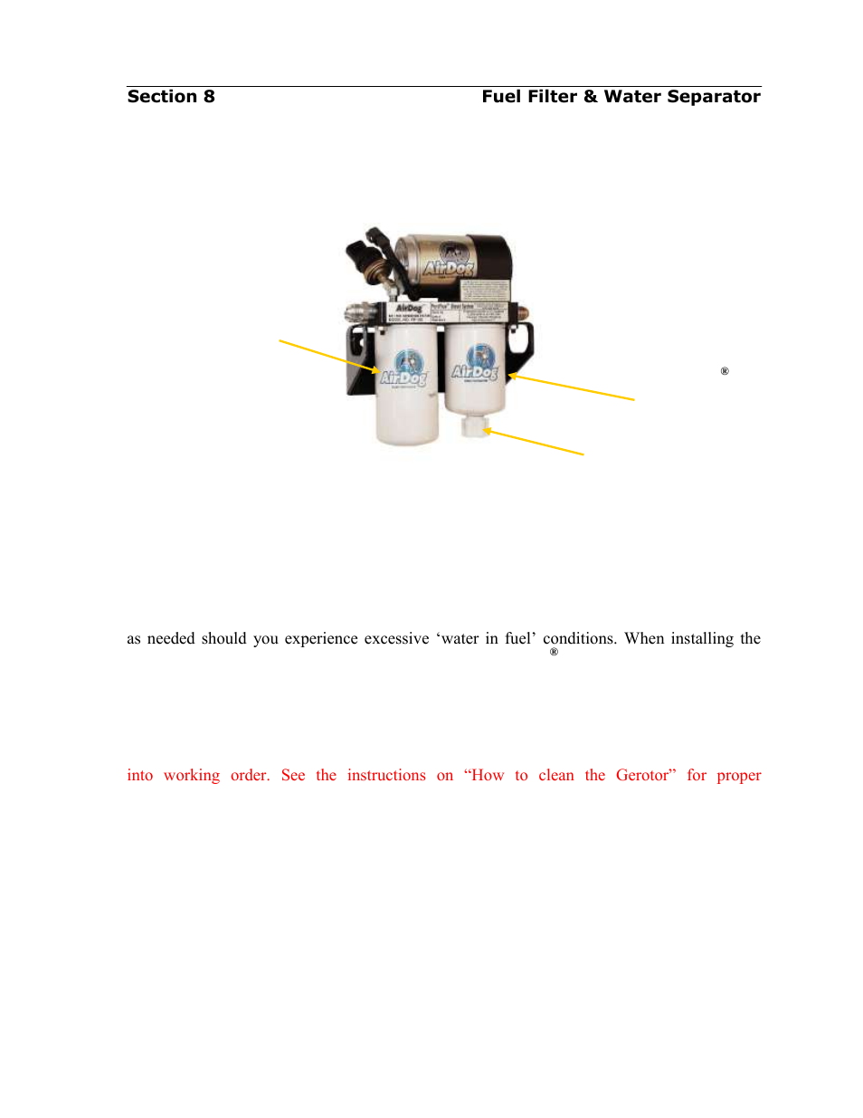 Filter service recommendations | PureFlow AirDog DF-165 - Dodge Cummins 1989-1993 User Manual | Page 23 / 28