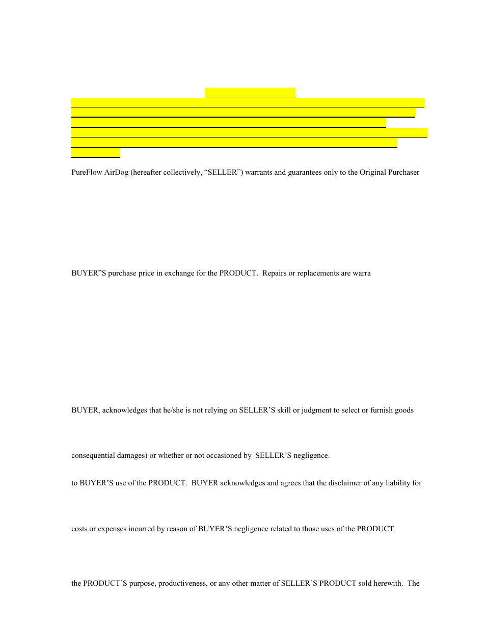 Lifetime limited express warranty, Pureflow airdog | PureFlow AirDog DF-165 - Dodge Cummins 1994-1998 User Manual | Page 27 / 28